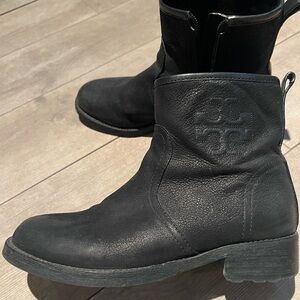 Tory Burch Black Leather Ankle Boots